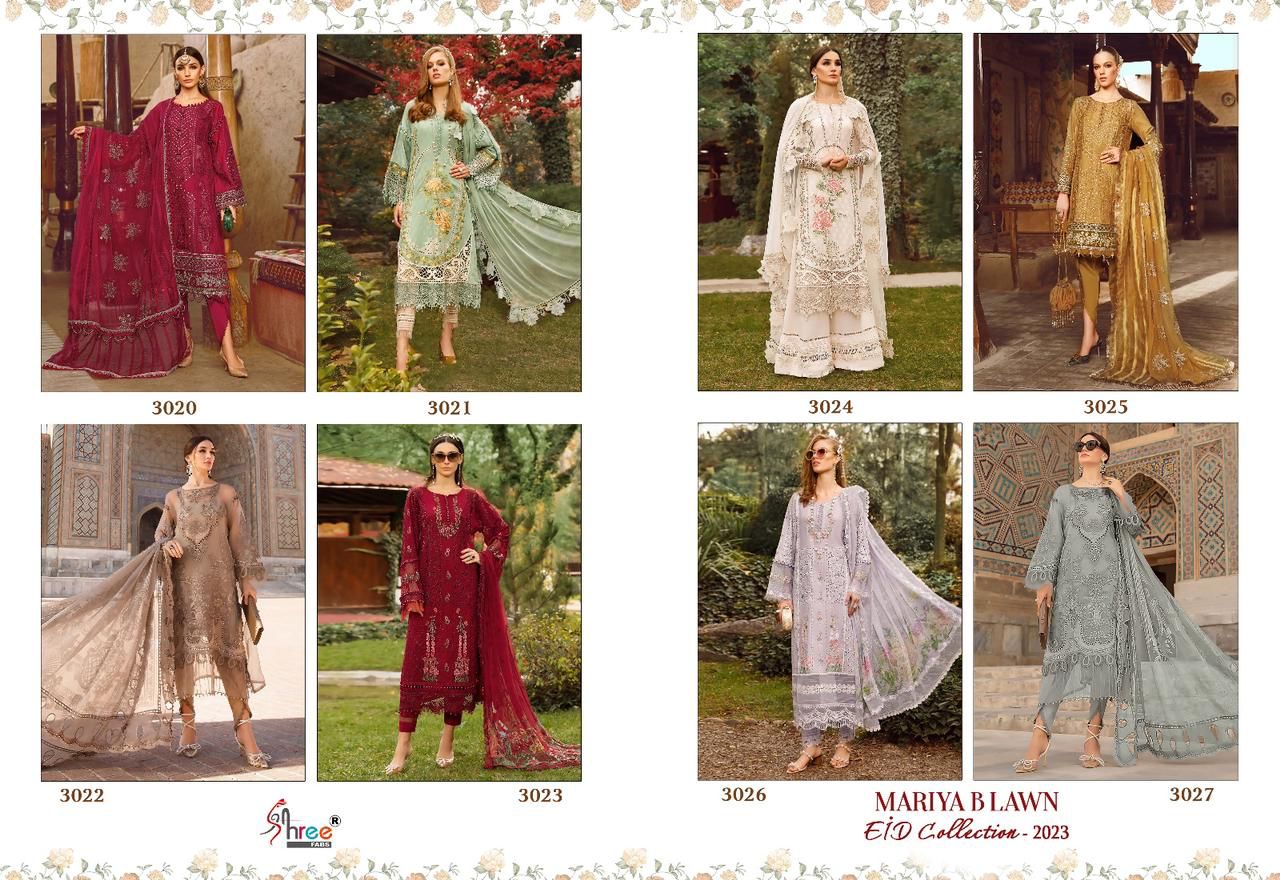 Shree Mariya B Lawn Eid Collection 2023 Pakistani Suits Catalog